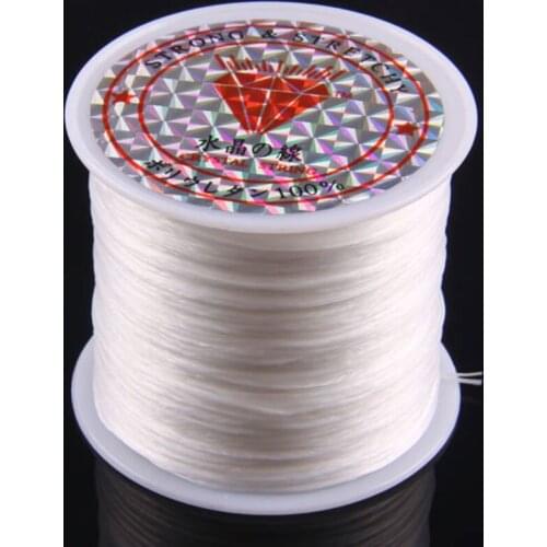 0.05CM White Stretch Elastic Bead Crystal Cord Jewelry For Woman Gift Making Z021