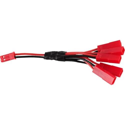 1 JST Male To 5 JST Female 3.7V Battery Charge Connector 3pcs/lot Connector Adapter Battery Converter Plug By 10cm Silicone Wire