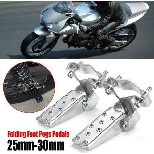 1 Pair Steel Motorcycle Bike Parts Frame Foot Pegs Pedals Folding Custom Footrest Foot Pegs Pedal Passenger 25mm-30mm