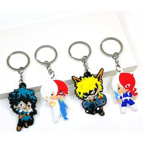 1pcs Keychains Anime PVC Key Ring Key Chain Fashion Key Holder Kids Xmas Gift Party Favor