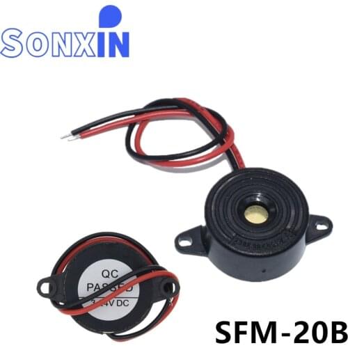 10PCS SFM-20B DC3-24V Durable 3-24V Piezo Electronic Buzzer Alarm 95DB Continuous Sound Beeper For Arduino Car Van