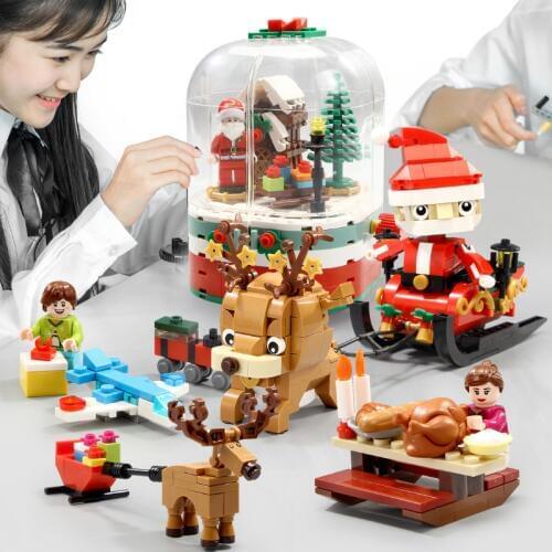 New 249pcs Building Blocks Merry Christmas Theme Gift Santa Claus Elk Educational Bricks Toys Compatibles Blocks City 601090