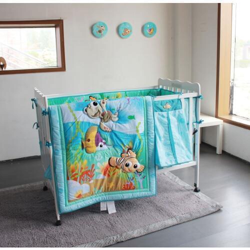 8pcs 2018 new design wholesale and OEM service embroidery cartoon pattern baby boy crib bedding set hot sale