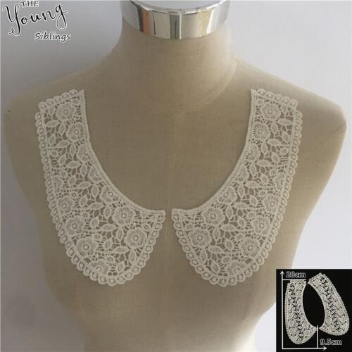New arrive White U shape Lace Collar Embroidery Applique Neckline Lace Collar Embellishments Trim Wedding Dress Accessory YL1743