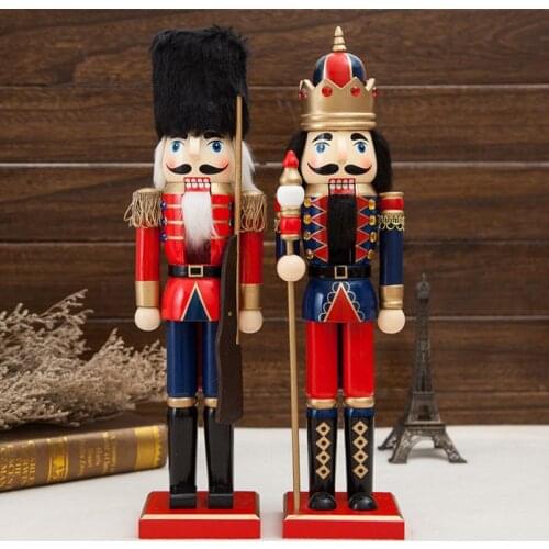 Free shipping high quality new king Movable doll puppets 38CM classic Nutcracker puppet soldiers Christmas toy gift ht106