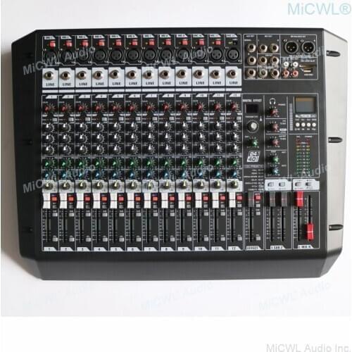 LX12 Digital 12 Channel Premium 12-Input 2-Bus Mixer Sound Console 3Pin XLR with USB DSP Audio effect Double marshalling Mixer