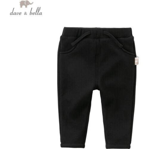 DBS15500 dave bella winter baby boys fashion cartoon pockets pants children full length kids pants infant toddler trousers