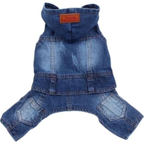 Pet Dog Jean Jumpsuit Pants Denim Pet Puppy Coat Jacket Spring/Summer Clothes Apparel 6 sizes