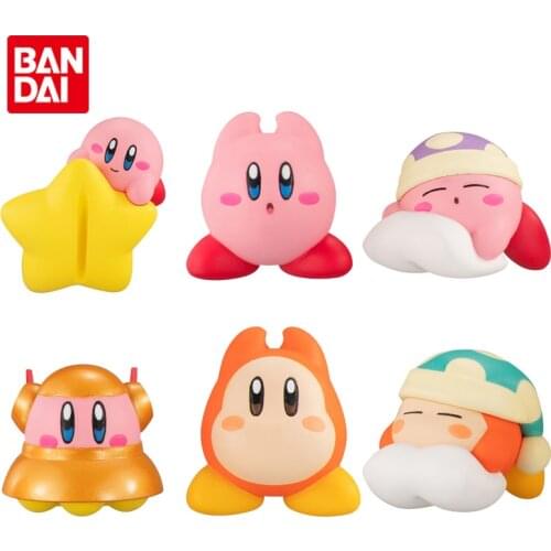 Bandai Genuine Gashapon Kirby Hug The Data Cable Dolls Anime Action Figure Collect Model Gacha Toys Gifts for Kids Boys Girls