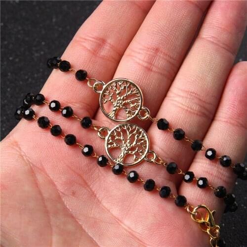 Healing Tree of life Charm Natural Stone Beads Chain Bracelet Jewelry For Women Yoga Chakra Crystal Bead Bracelets Wholesale