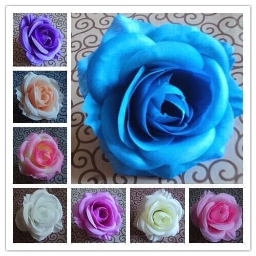 6PCS 9CM 12COLORS artificial rose silk flower DIY wedding arch flowers wall flower bouquet kissing ball making