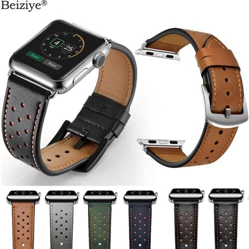 6 Colors Leather Replacement Watch Strap For Apple Watch Band 42mm 38mm 44mm 42mm Women Men Bracelet Band for iWatch 1 2 3 4 5 6