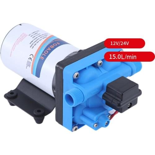 55PSI Diaphragm Water Pump 12V/24V Electric Self Priming High Pressure Water Pump 15L/M 4G/M Max