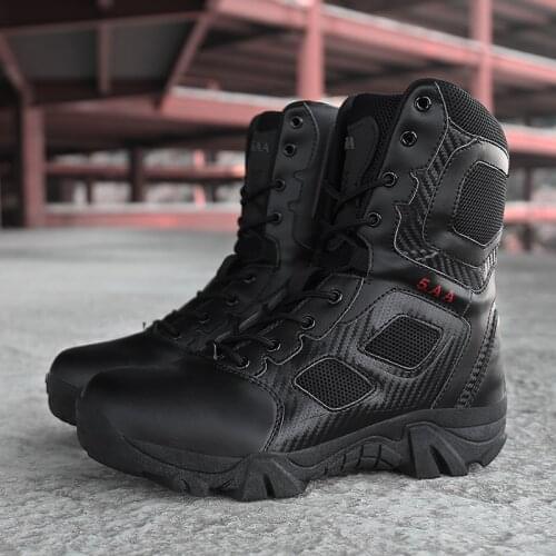 Big Size 39-47 Desert Tactical Mens Boots Wear-resisting Army Boots Men Fashion Outdoor Hiking Men Combat Ankle Boots Zapatos