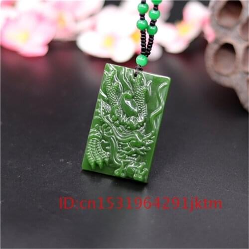 Jade Gifts Women Chinese Hand Carved Dragon for Green Jadeite Amulet Necklace Fashion Charm Natural Men Jewelry Pendant