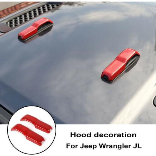 Front Hood Decoration Trim Cover Frame For Jeep Wrangler JL 2018-2019 2pcs