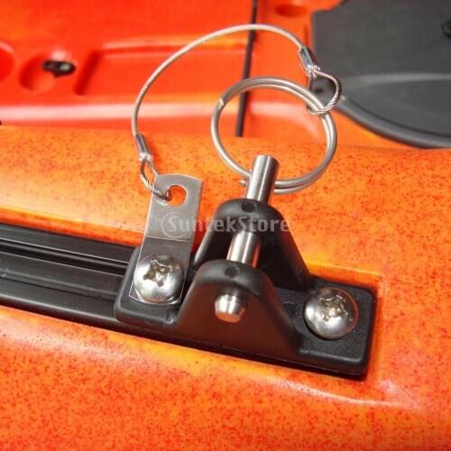 Durable Nylon Deck Hinge with Stainless Steel Quick Release Pin Lanyard for Kayak Slide Rail Anchor/Marine Boat Bimini Top