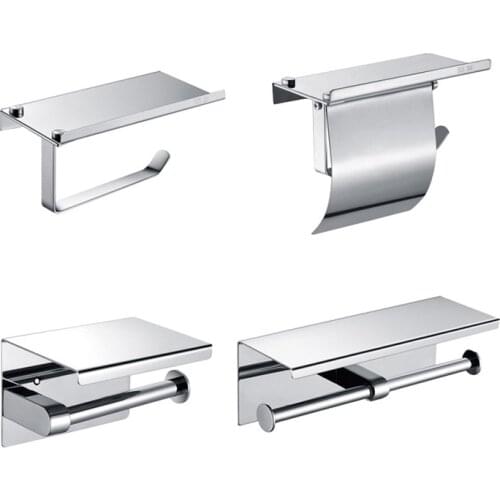 304 Stainless Steel Tissue Box Roll Stand Mobile Phone Stand Toilet Paper Holder Bathroom Tissue Holder