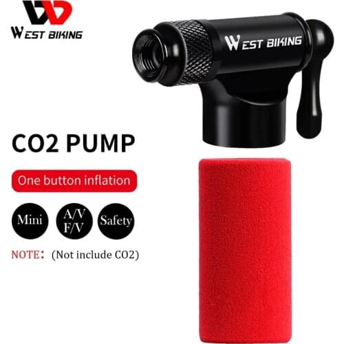 WEST BIKING Portable Pump Inflator For Bike Combo Bicycle Pumps Schrader & Presta Valve Mini CO2 Pump Bicycle Accessories