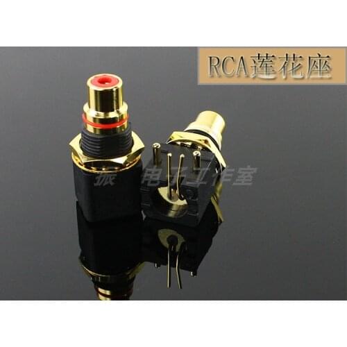 Gold Plated RCA Base Rotary Table DAC Decoder Digital Coaxial I / O PCB Mount 90 Degrees