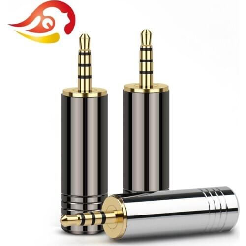 QYFANG 2.5mm Audio Jack 4 Pole Stereo No Steps Earphone Plug Metal Adapter Bright Shell Wire Connector For DIY HiFi Headphone