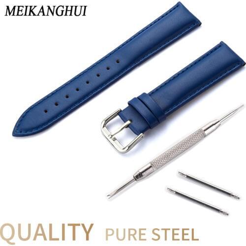 Watches Band 14 15 16 17 18 19 20 mm Genuine leather watchband Women watch belt strap wristwatches band female red white black