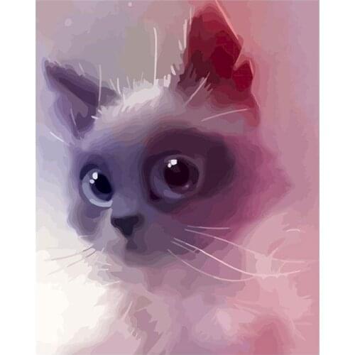 SDOYUNO Frame Cute Cat DIY Painting By Numbers Animals Coloring By Numbers Modern Wall Art Canvas Painting Home Decor