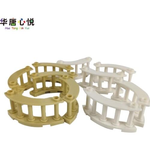 Compatible MOC City Street View 5 Pcs 30056 4x4x2 Arc Type Corner Railing Fences House Building Block Accessory Toy For Children