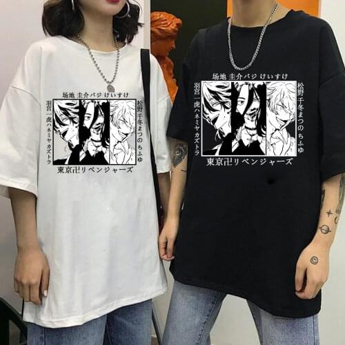 Tokyo Revengers Cool Baji Keisuke Hanemiya Kazutora Matsuno Chifuyu Print Summer T-Shirt Women Men Hip Hop Top Tees