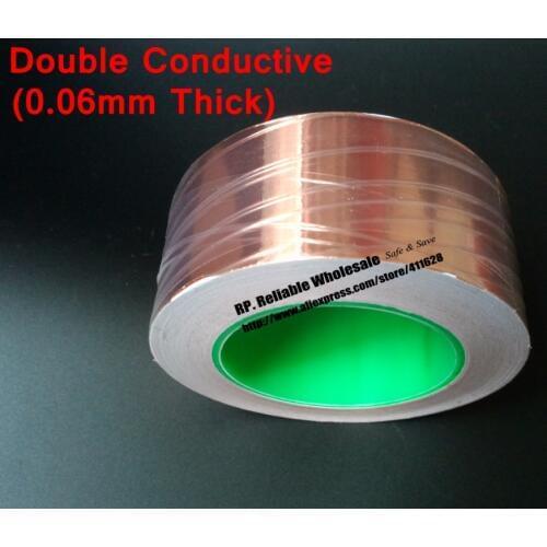 0.06mm thick) 90mm*30M Single Adhesive, Two Face Conductive Copper Foil Tape, Eliminate Electromagnetic Interference