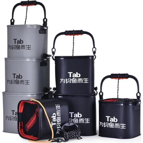 5L-13L Thicken EVA Outdoor Folding Fishing Bucket Live Fish Box Car Wash Bathroom Kitchen Buckets Fishing Tackle Tools X350G
