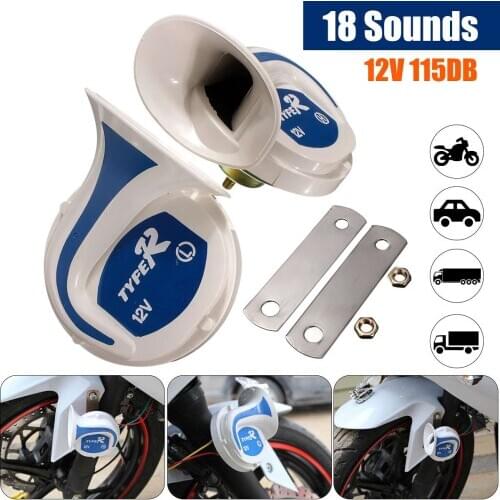 X-12V 115 DB Horn Car Speaker Digital Electric Siren Loud Air Snail Horn Magic 18 Sound Home Security Alarm System Loud