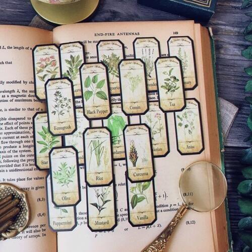ZFPARTY Vintage Plants Label Paper Stickers for Scrapbooking Happy Planner/Card Making/Journaling Project