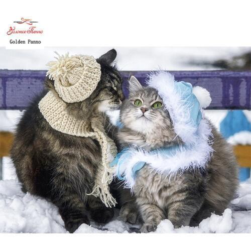 GOLDEN PANNO Diamond Painting Full Square 5D Diy Daimond Embroidery Diamant Mosaic Sale Displasy Broderie Diamant Cat 01