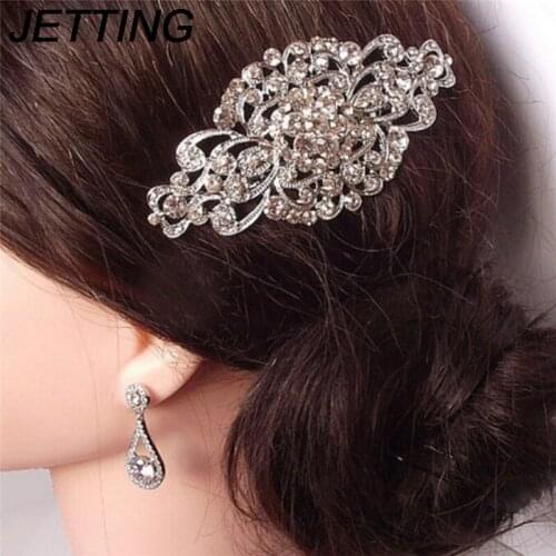 Hair Accessories 1Pcs Hair Combs Women Girls Bridal Wedding Crystal Rhinestone Flower Hair Clips Comb Hairpins Headwear