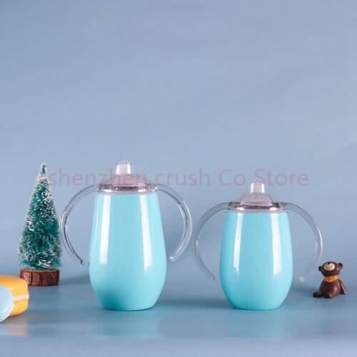 10pcs Wholesale 2019 new style fashion cute 304 stainless steel mug childrens insulated bottle with handle eggshell cup