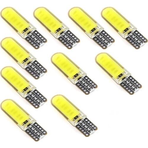 10Pcs T10 W5W COB LED Car Auto Interior Wedge Side Parking Bulb Dome Light Lamp