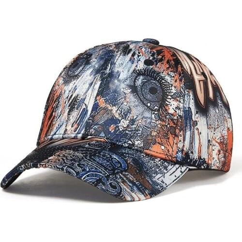 2021 Tie-dyed Adjustable Baseball Cap Men Women GRAFFITI Sports Hat Adult Polyester Caual Travel Sunhat Casquette