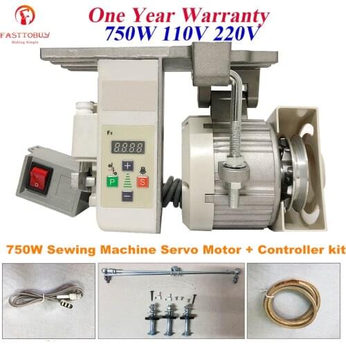 750W sewing machine servo motor + Controller kit, Lower Hanging,Adjustable Speed 200-6500 rpm for Industrial sewing machines