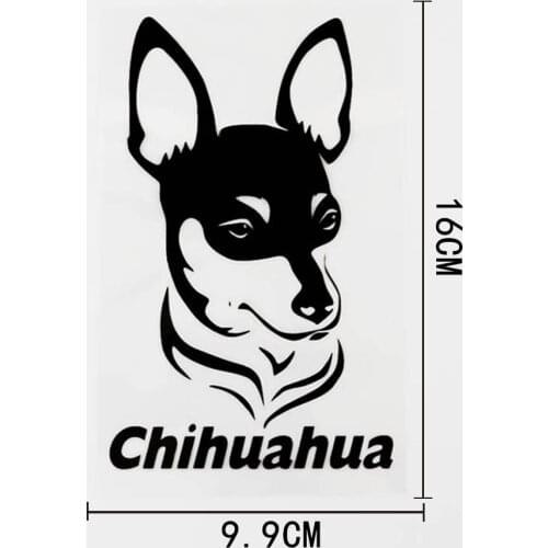 9.9CM*16CM Interesting Animal Dog Chihuahua Vinyl Car Sticker Decal Black/Silver 8C-0361