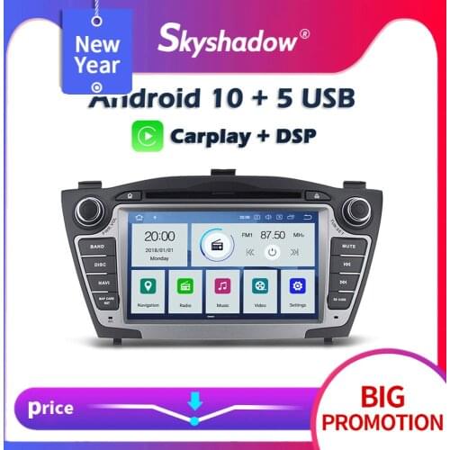 Carplay DSP PX6 IPS Car DVD Player Android 10 4GB + 64GB GPS Map Wifi RDS Radio Bluetooth For Hyundai IX35 2010 2011 2012 2013