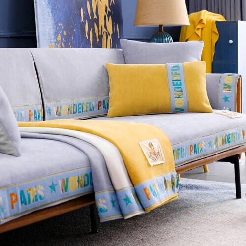 Decorative Sectional Sofa Cover I Shape Couch Cover Nordic Solid Sofa Covers for Living Room Recliner Chair Cover Home Decor