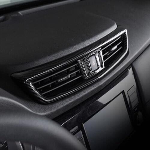 For Nissan X-Trail X Trail T32 2017 2018 2019 2020 Carbon Fiber Car Center Air Condition Frame Cover Trim Styling Accessories