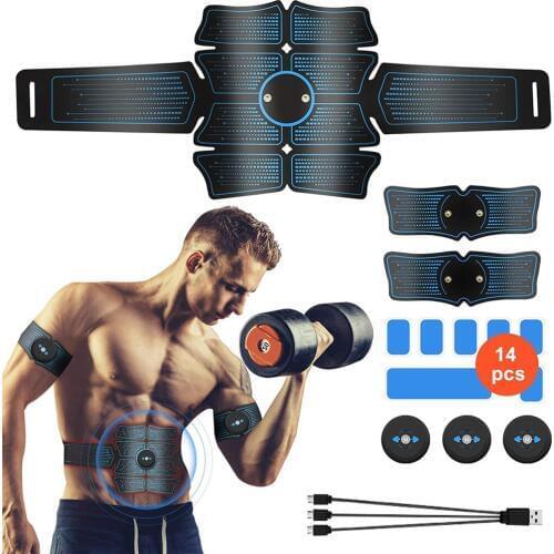 EMS Abdominal Massager Muscle Stimulator Abs Trainer Fitness Training Gear Electrostimulator Workout Equipment USB Rechargeable