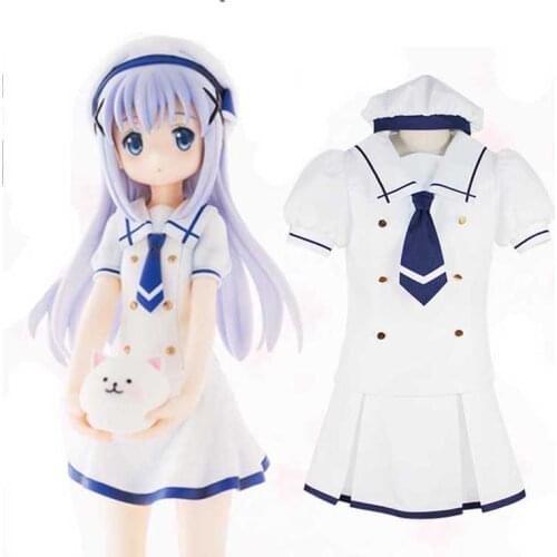 Is the order a rabbit? Kafuu Chino Cosplay Desu ka Gochuumon wa Usagi Desuka Costume Custom Made