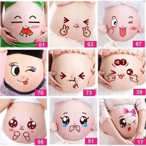 Pregnant Woman Photo Belly Sticker Pregnancy Photographs Belly Painting Photo Stickers Lovely Maternity Photo Props