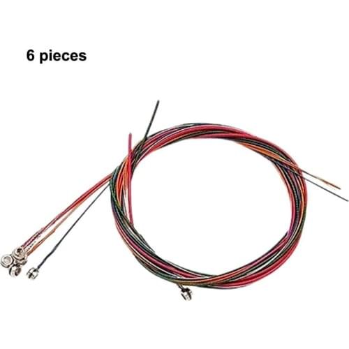 Hot Sale Perfect 1 Set 6Pcs Rainbow Colorful Color Steel Strings for Acoustic Guitar Parts Accessories