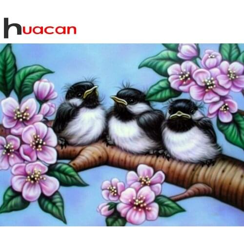 Huacan Ddiamond Painting 5D Animal Full Square/Round New Arrival Bird Diamond Embroidery Cross Stitch Flower Decor For Home