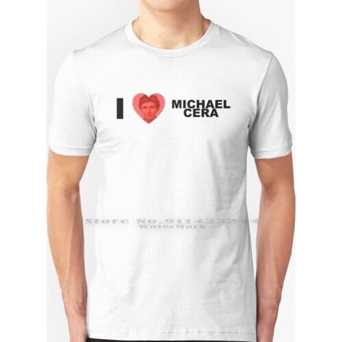 I Heart Michael Cera T Shirt 100% Pure Cotton Michael Cera Juno Superbad Jesse Eisenberg Meme Film Funny Bumper Car Creative