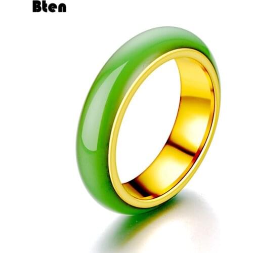 Bten Creative Vintage Dripping Oil Titanium Steel Ring For Women Fashion Wild Wedding Engagement Party Jewelry